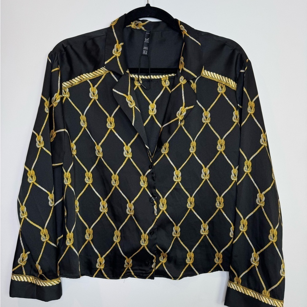 Zara nautical knit rope Print Blouse